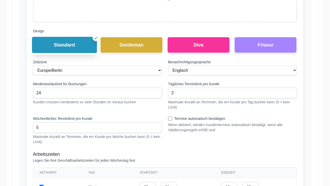 Produktscreenshot: Konfigurationspanel fĂĽr Buchungsregeln